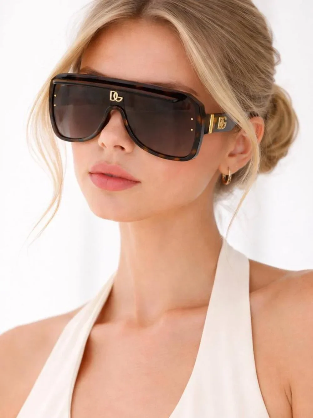 Dolce & Gabbana DG6205 347669 Square Sunglasses - Havana/Dark Violet